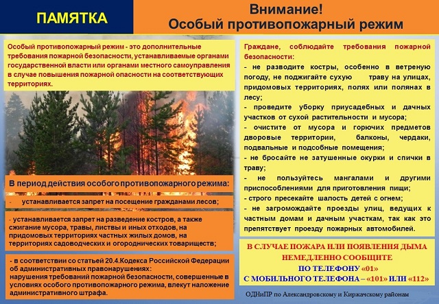 Vnimanie Osobyj protivopozharnyj rezhim